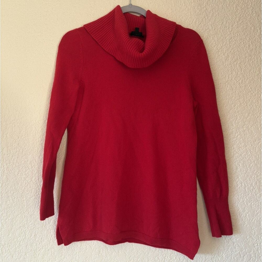 Talbots Red 100% Cashmere Pullover Turtleneck Sweater Size Petite Small Spring